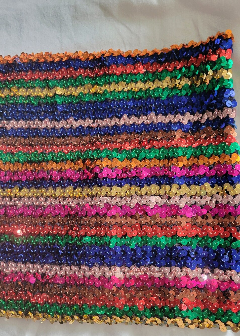 Vintage Multi-color Sequined Stretch Tube Top, One Size, Made In USA